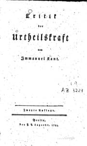 Bìa «Kritik der Urteilskraft»